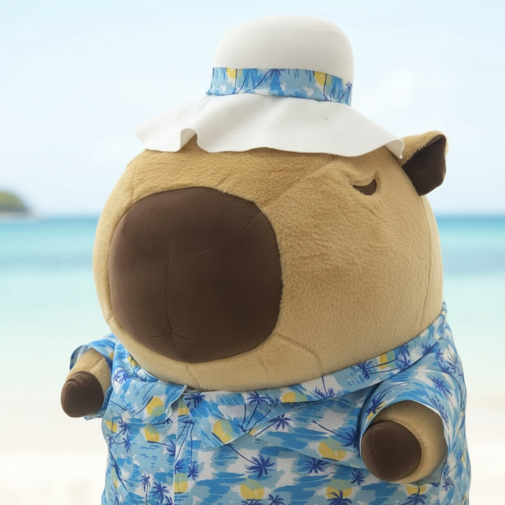 Large Plush Toy Pillow - Holiday Capybara 100cm, photo 9