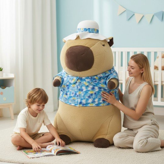 Large Plush Toy Pillow - Holiday Capybara 100cm, photo 8