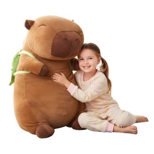 Large Plush Toy Cushion Capybara with Turtle 100cm