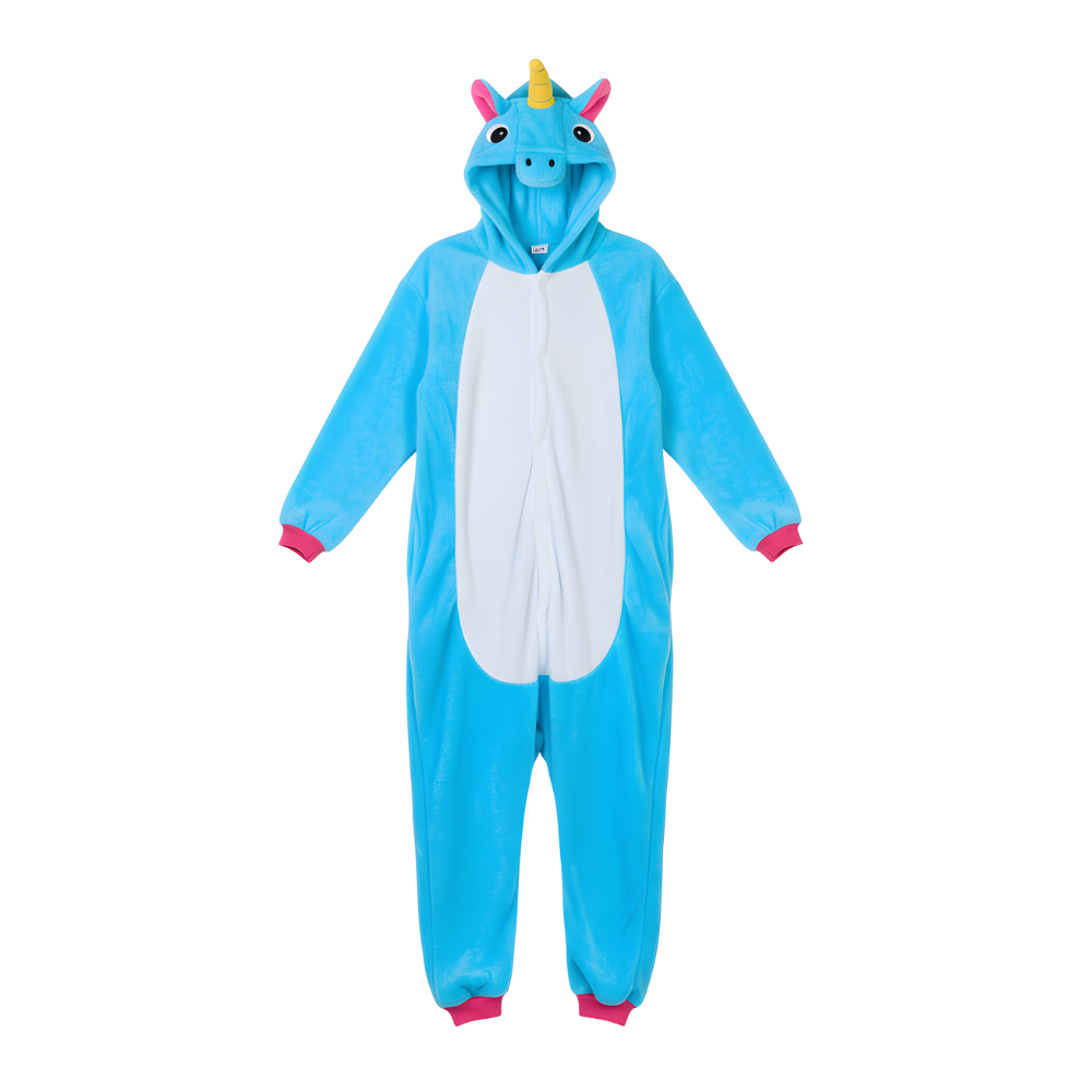 Piżama Onesie Kigurumi Kostium Niebieski Jednorożec Dzieci, zdjęcie 4