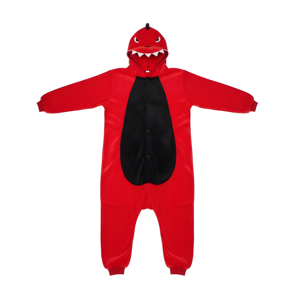 Piżama Onesie Kigurumi Kostium Przebranie Czerwony Dinozaur, zdjęcie 4