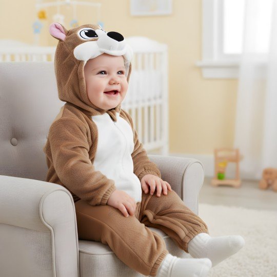 Onesie Sleepsuit Costume Brown Bear Baby, photo 5