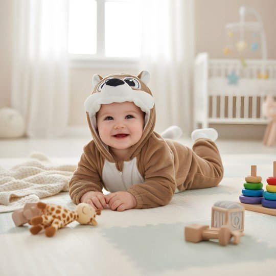 Onesie Sleepsuit Costume Brown Bear Baby, photo 6