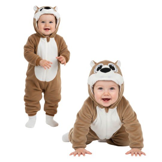 Onesie Pyjama Costume Sleepsuit Brown Bear Baby