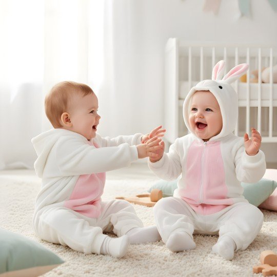 Piżama Onesie Przebranie Śpiochy Biały Króliczek Niemowlę, zdjęcie 7