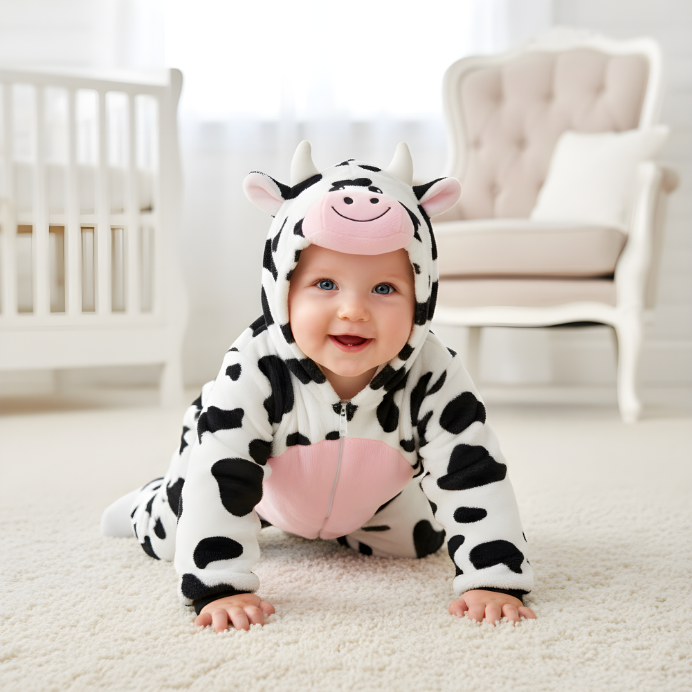 Piżama Onesie Kostium Przebranie Śpiochy Krówka Niemowlę, zdjęcie 7