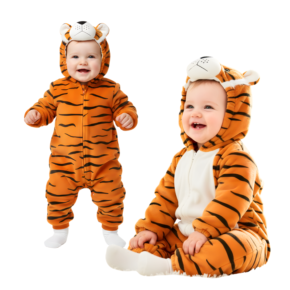 Pyjamas med onesie-effekt, forklædning, baby Tiger 70 cm, 50-65 cm