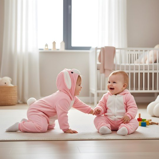 Piżama Onesie Przebranie Śpiochy Różowy Króliczek Niemowlę, zdjęcie 8