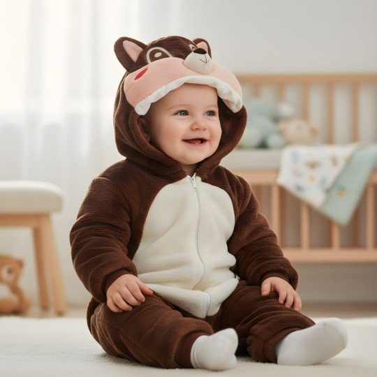 Onesie Pyjama Costume Sleepsuit Squirrel Baby, photo 4