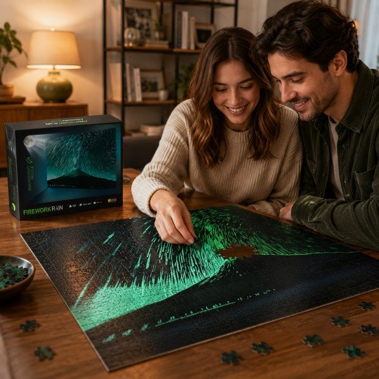 Firework Rain Fluorescent Puzzle, 1000 Pieces, for Adults, photo 8