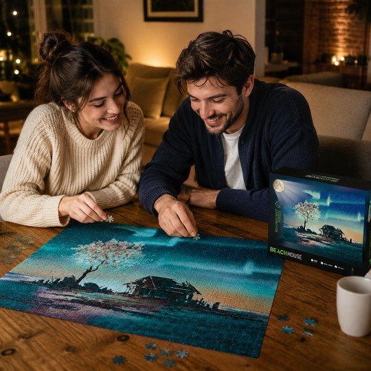 Beach House Fluorescent Puzzle, 1000 Pieces, for Adults, photo 7