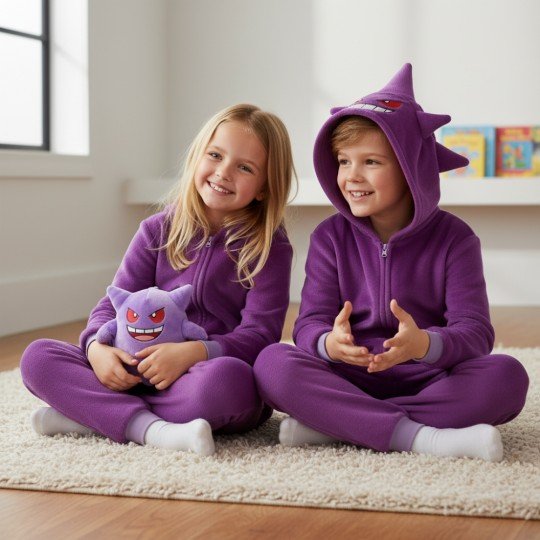 Onesie Kigurumi Pyjama Costume Pokémon Gengar Kids, photo 3