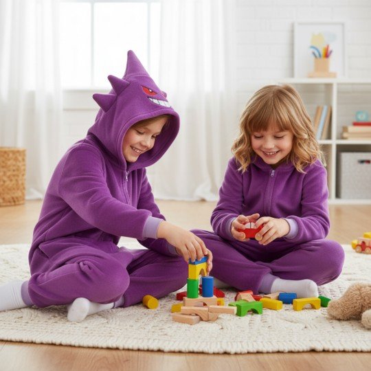 Onesie Kigurumi Pyjama Costume Pokémon Gengar Kids, photo 6