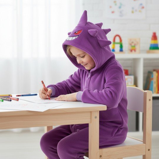 Piżama Onesie Kigurumi Kostium Przebranie Pokemon Gengar Dzieci, zdjęcie 7