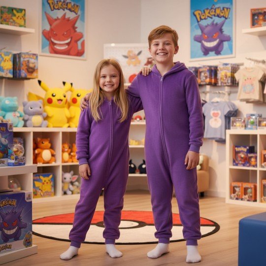 Piżama Onesie Kigurumi Kostium Przebranie Pokemon Gengar Dzieci, zdjęcie 8