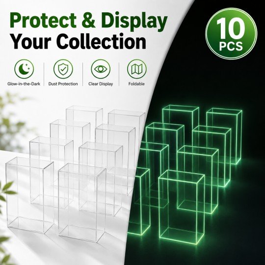 10x Clear Protective Display Box for Figures, Glow in the Dark, photo 2
