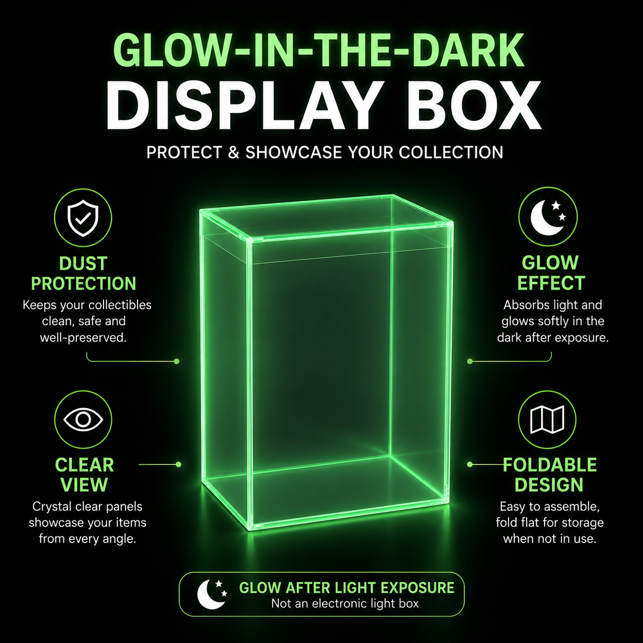 10x Clear Protective Display Box for Figures, Glow in the Dark, photo 7