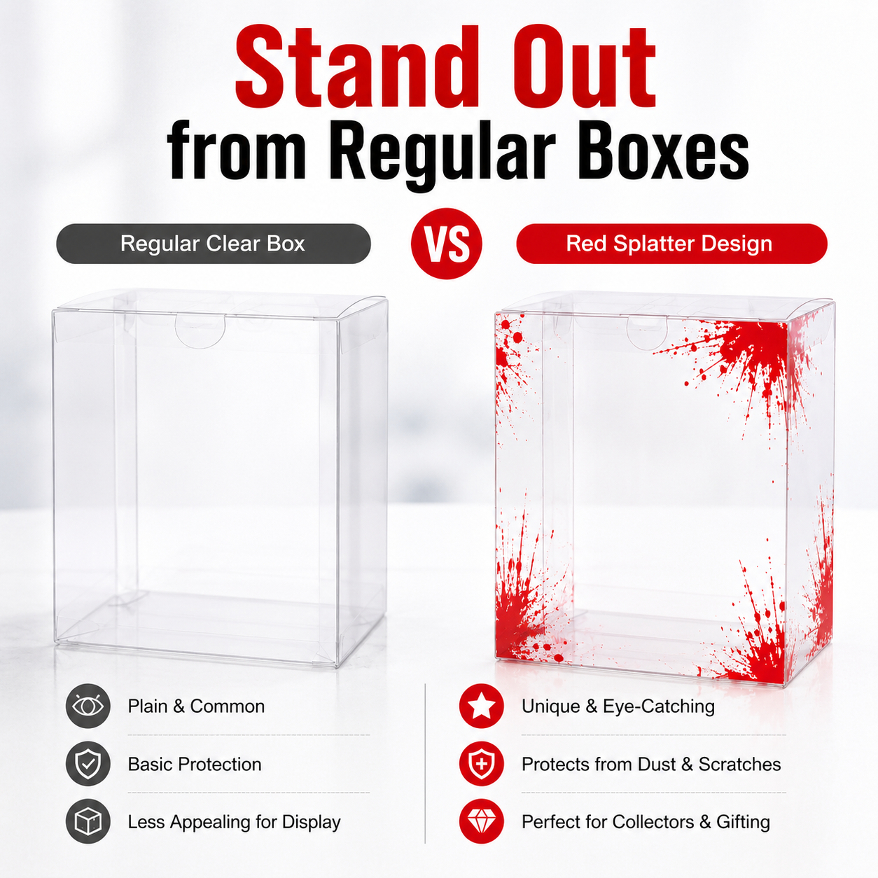 10x Clear Protective Display Box for Figures with Red Effect, photo 3