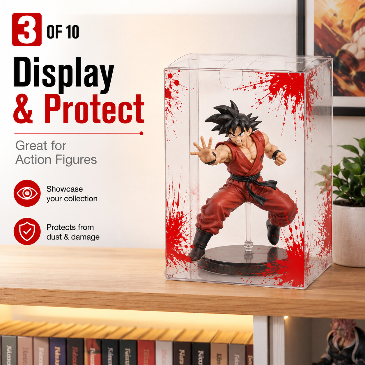 10x Clear Protective Display Box for Figures with Red Effect, photo 5