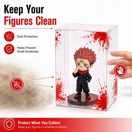 10x Clear Protective Display Box for Figures with Red Effect, photo 6