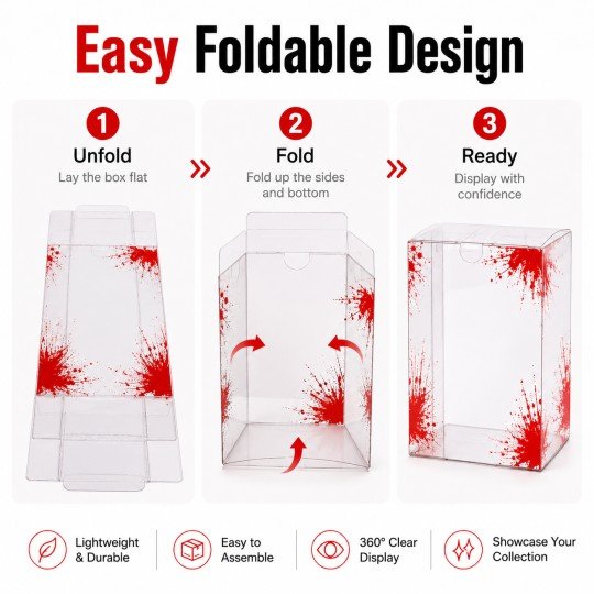 10x Clear Protective Display Box for Figures with Red Effect, photo 8