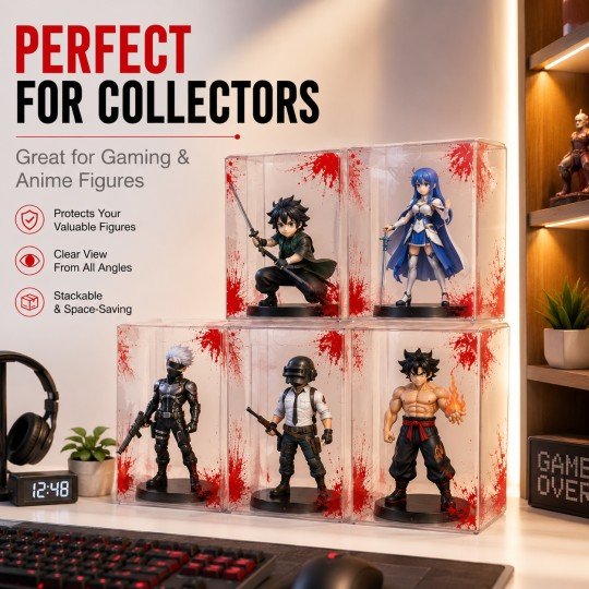 10x Clear Protective Display Box for Figures with Red Effect, photo 9