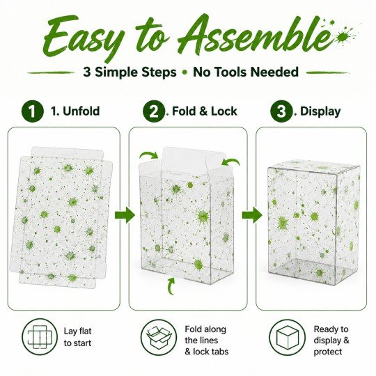 10x Clear Protective Display Box for Figures with Green Effect, photo 4