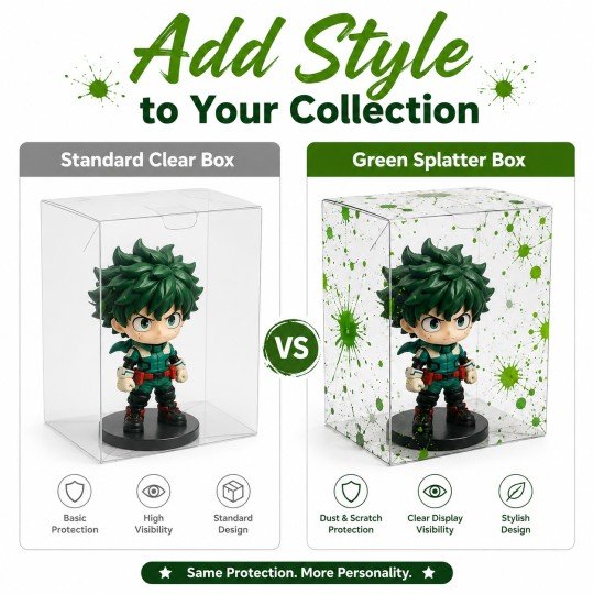 10x Clear Protective Display Box for Figures with Green Effect, photo 7