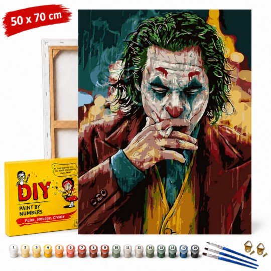 Obraz do malowania po numerach z ramą Joker w Czerwonej Kamizelce 50x70 cm