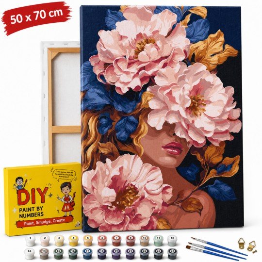 Paint by Numbers Painting with Frame - Floral Charm 50x70 cm