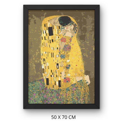 Obraz do malowania po numerach z ramą Pocałunek Gustav Klimt 50x70 cm, zdjęcie 3