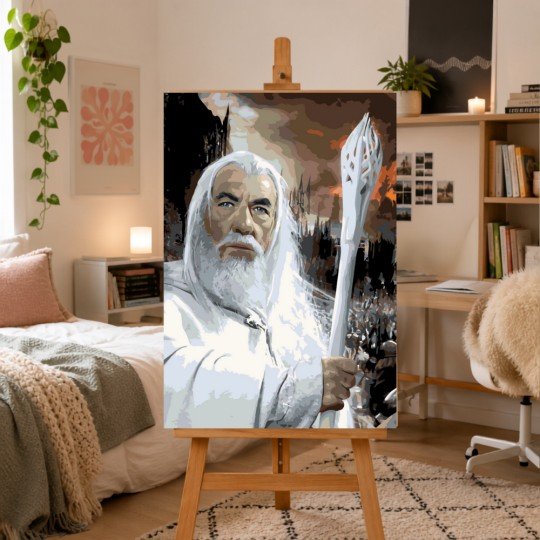 Paint by Numbers Painting with Frame - Gandalf - The Lord of the Rings 50x70 cm, photo 2