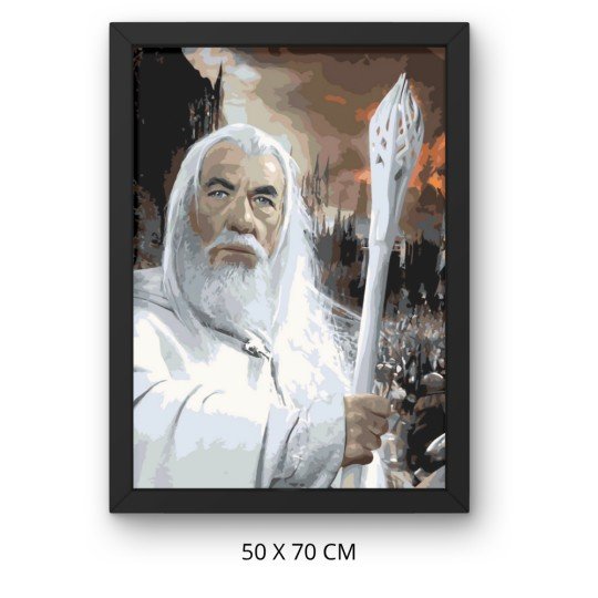 Paint by Numbers Painting with Frame - Gandalf - The Lord of the Rings 50x70 cm, photo 3