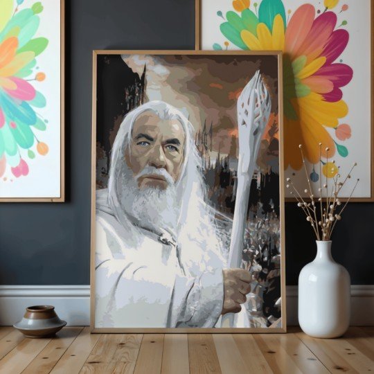 Paint by Numbers Painting with Frame - Gandalf - The Lord of the Rings 50x70 cm, photo 4