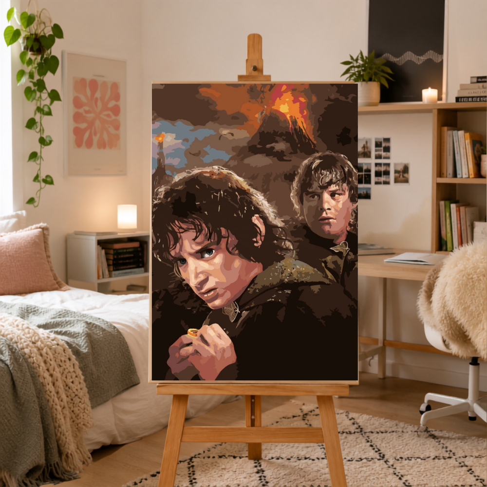 Paint by Numbers Painting with Frame - Frodo and Sam - The Lord of the Rings 50x70 cm, photo 2