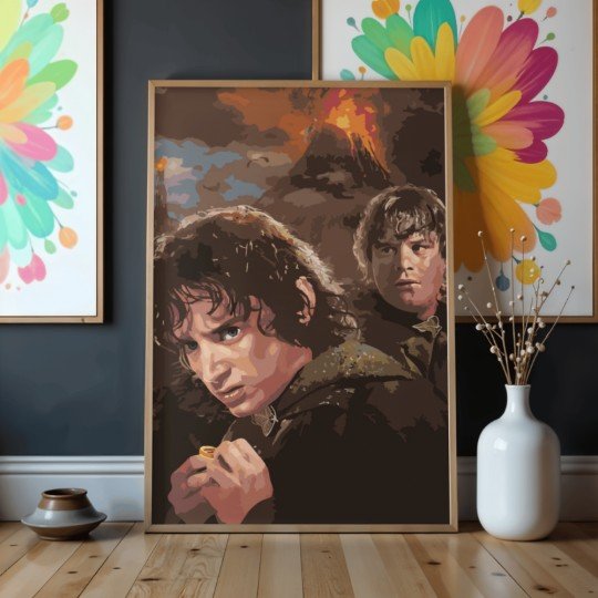 Paint by Numbers Painting with Frame - Frodo and Sam - The Lord of the Rings 50x70 cm, photo 4