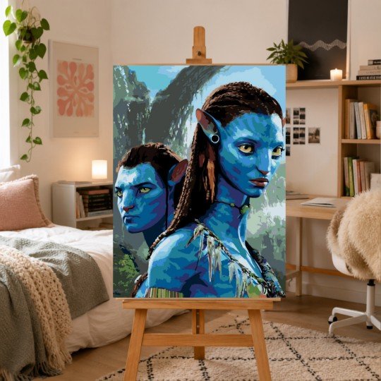 Obraz do malowania po numerach z ramą Jake i Neytiri Avatar 50x70 cm, zdjęcie 2