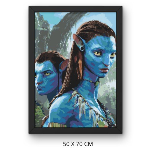 Obraz do malowania po numerach z ramą Jake i Neytiri Avatar 50x70 cm, zdjęcie 3