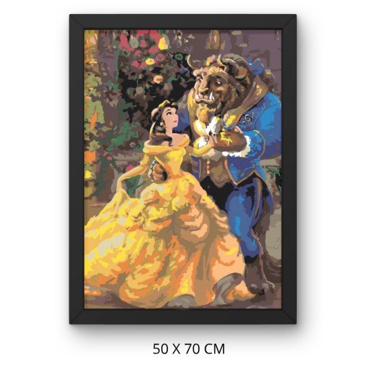Obraz do malowania po numerach z ramą Piękna i Bestia Disney 50x70 cm, zdjęcie 3