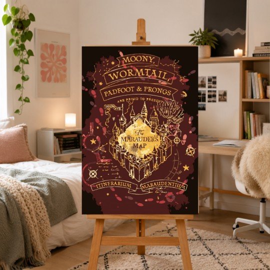 Obraz do malowania po numerach z ramą Mapa Huncwotów Harry Potter 50x70 cm, zdjęcie 2