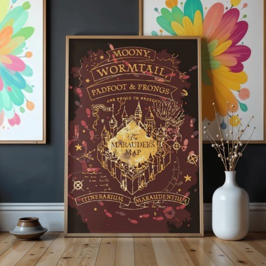 Obraz do malowania po numerach z ramą Mapa Huncwotów Harry Potter 50x70 cm, zdjęcie 4