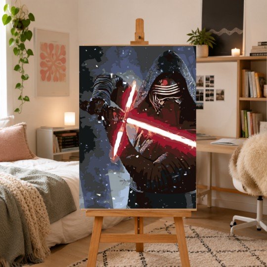 Paint by Numbers Painting with Frame - Kylo Ren Star Wars 50x70 cm, photo 2