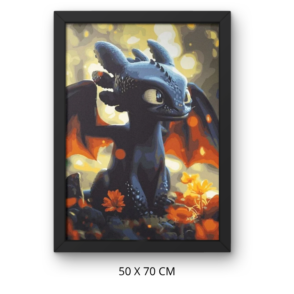 Paint by Numbers Painting with Frame - Toothless - How to Train Your Dragon 50x70 cm, photo 3