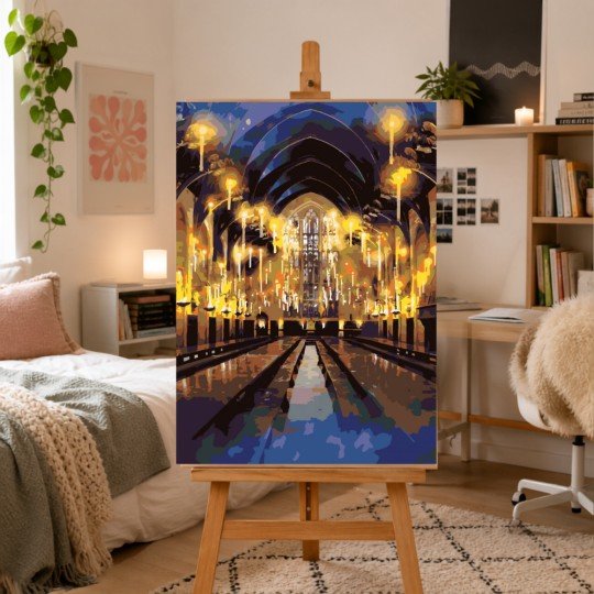 Paint by Numbers Painting with Frame - Harry Potter - The Great Hall at Hogwarts 50x70 cm, photo 2