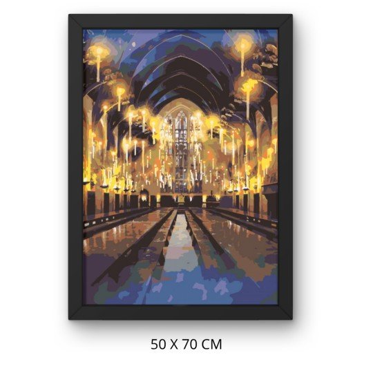 Paint by Numbers Painting with Frame - Harry Potter - The Great Hall at Hogwarts 50x70 cm, photo 3