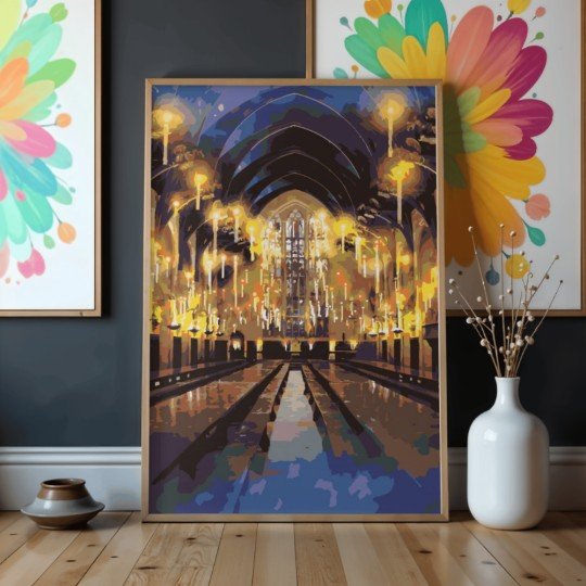 Paint by Numbers Painting with Frame - Harry Potter - The Great Hall at Hogwarts 50x70 cm, photo 4