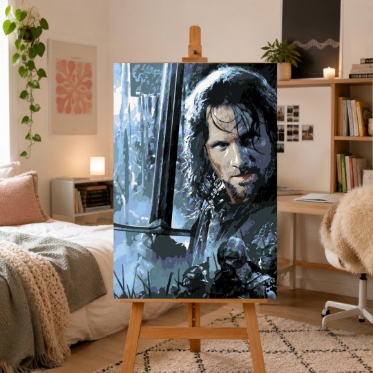Paint by Numbers Painting with Frame - Aragorn - The Lord of the Rings 50x70 cm, photo 2
