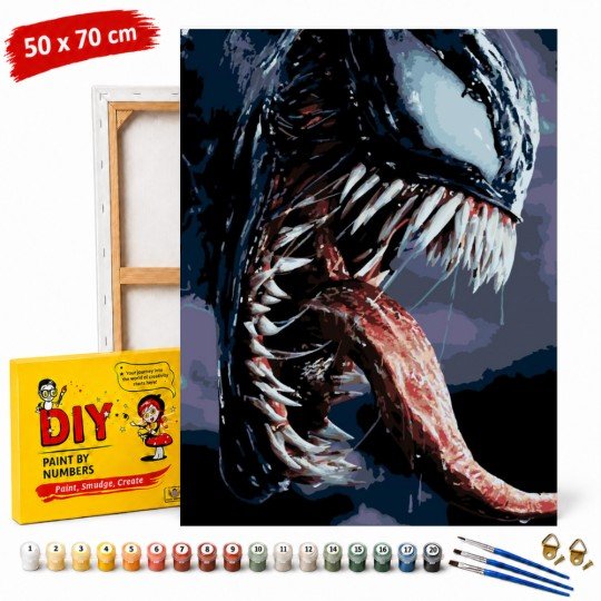 Paint by Numbers Painting with Frame - Venom Marvel 50x70 cm
