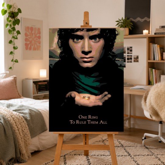 Paint by Numbers Painting with Frame - Frodo with the Ring 50x70 cm, photo 2