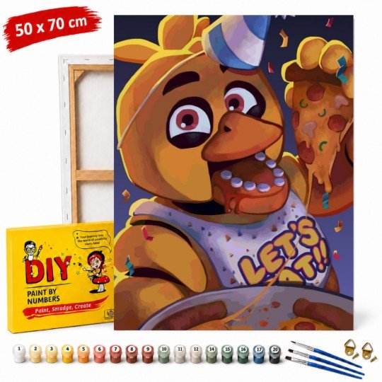 Paint by Numbers Painting with Frame - Chica FNAF 50x70 cm